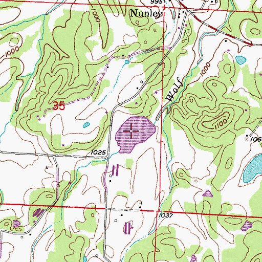 Topographic Map of Powell Lake, AR