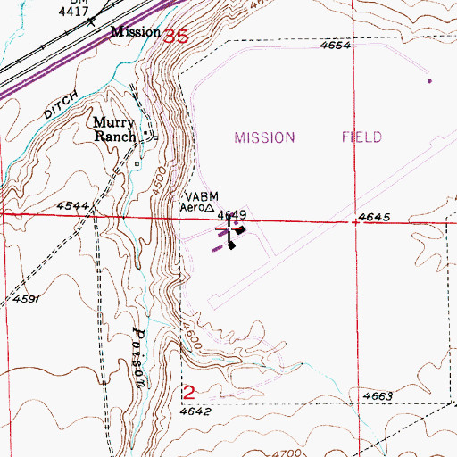 Topographic Map of Mission Field, MT