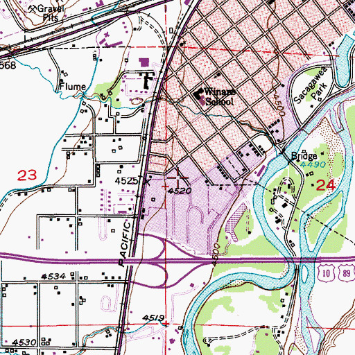 Topographic Map of Livingston Memorial Hospital Heliport, MT