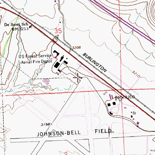 Topographic Map of Fords South Airport (historical), MT