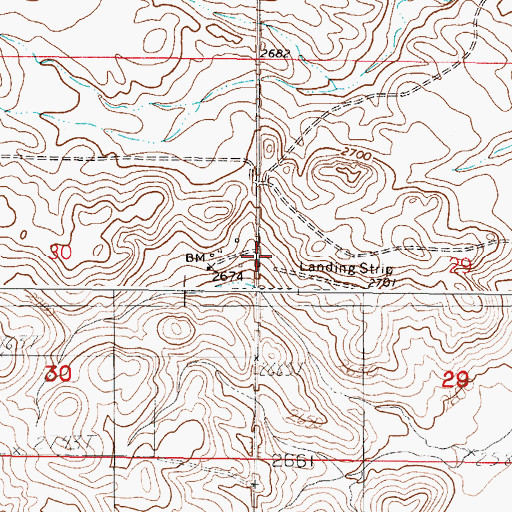 Topographic Map of Saubak Airport, MT