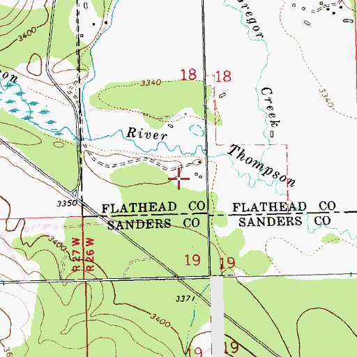 Topographic Map of Campbell Ranch Airport, MT