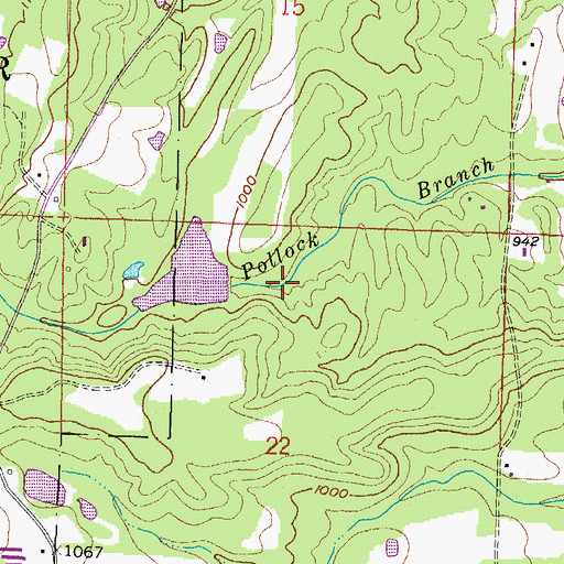 Topographic Map of Ivey Lake Dam, AR