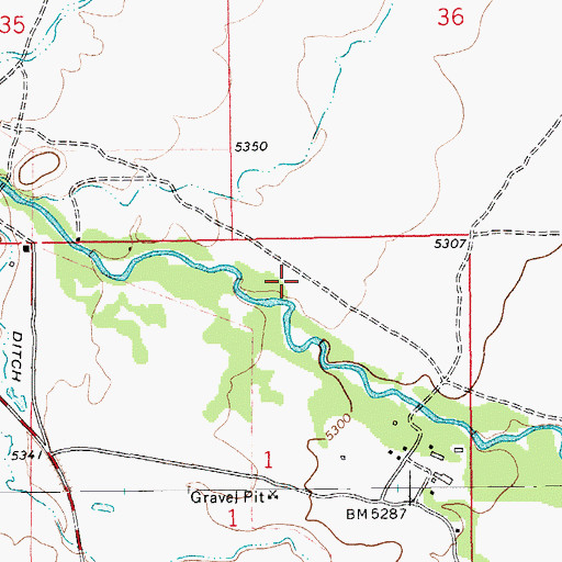 Topographic Map of Cottontail Ranch Airport (historical), MT
