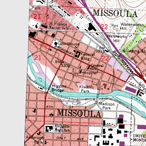 Topographic Map of Community Medical Center Heliport, MT