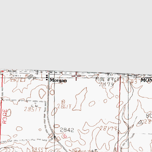 Topographic Map of Morgan Airport (historical), MT