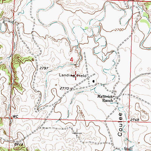 Topographic Map of Matovich Airport (historical), MT