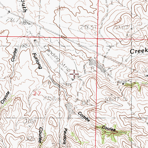 Topographic Map of Floyd Ranch Airport, MT
