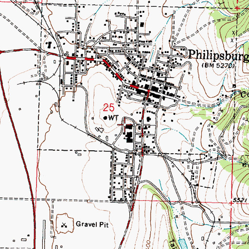 Topographic Map of Granite County Memorial Hospital Heliport, MT