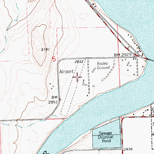 Topographic Map of Polson Airport, MT