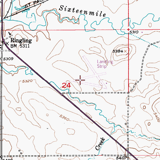 Topographic Map of Higgins Brothers Airport (historical), MT