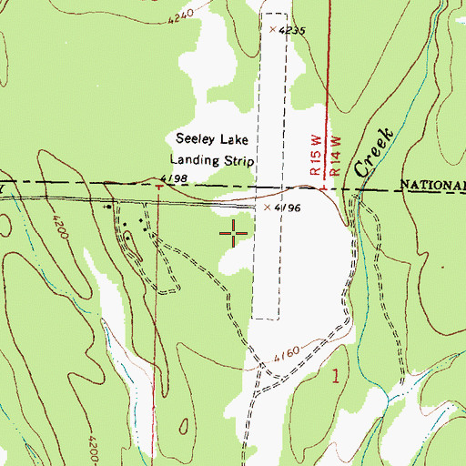 Topographic Map of Seeley Lake Airport, MT