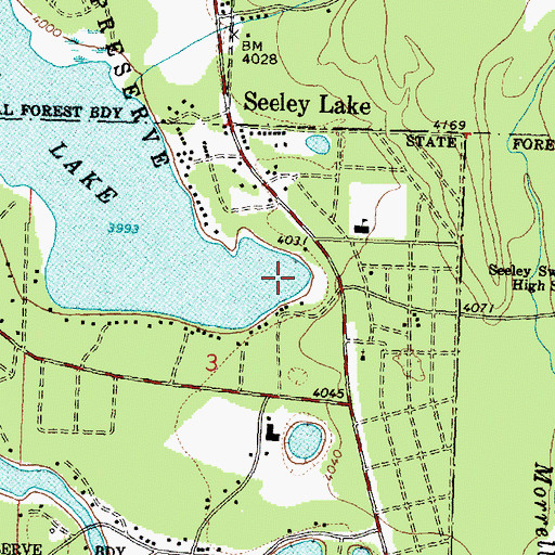 Topographic Map of Lindeys Landing West Seaplane Base, MT