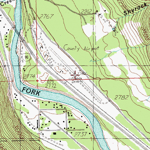 Topographic Map of Mineral County Airport, MT