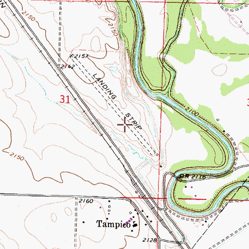 Topographic Map of Etchart Field Airport (historical), MT