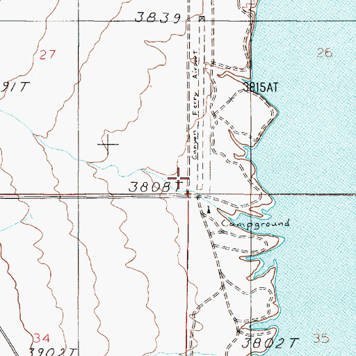Topographic Map of Canyon Ferry Airport, MT