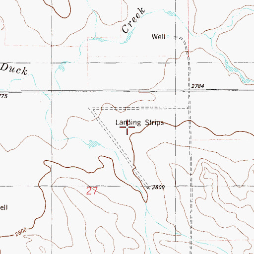 Topographic Map of Hollstein Ranch Airport (historical), MT