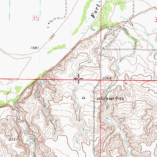 Topographic Map of Vine Airport, MT