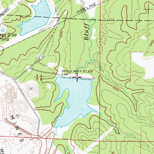 Topographic Map of Briar Plant Lake One Dam, AR