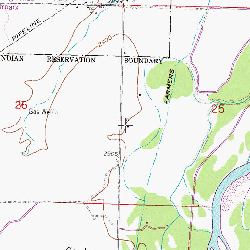 Topographic Map of KKUL-AM (Hardin), MT