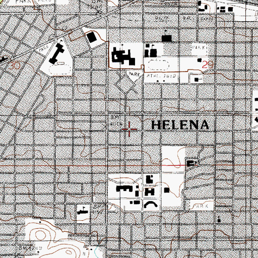 Topographic Map of KBLL-AM (Helena), MT