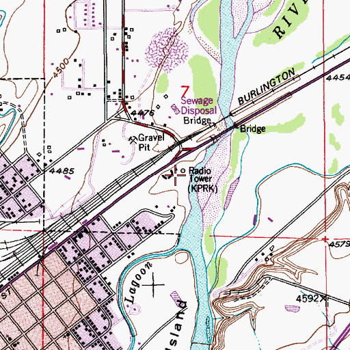 Topographic Map of KPRK-AM (Livingston), MT
