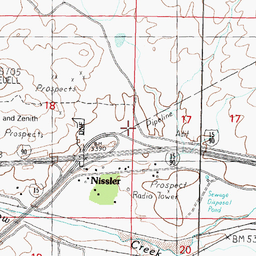 Topographic Map of KXTL-AM (Butte), MT