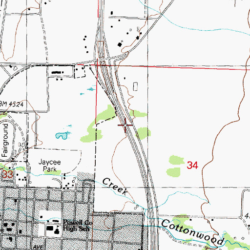 Topographic Map of KDRG-AM (Deer Lodge), MT