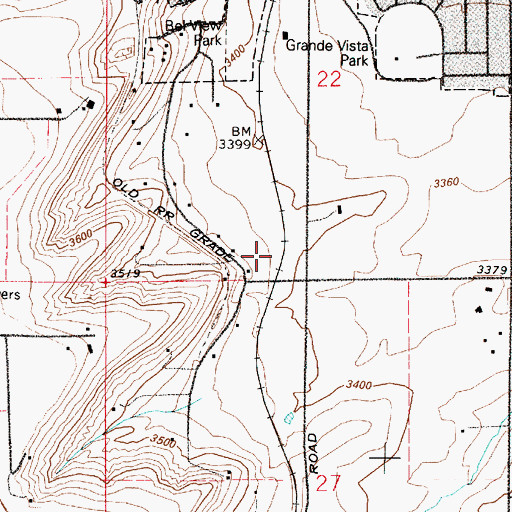 Topographic Map of KXGF-AM (Great Falls), MT