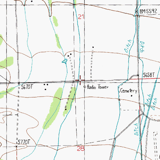 Topographic Map of KRBN-AM (Red Lodge), MT