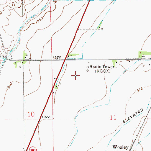 Topographic Map of KGCX-AM (Sidney), MT