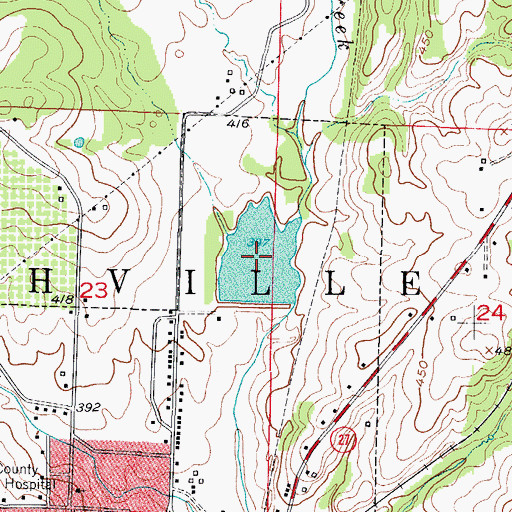 Topographic Map of Lake Nickels, AR