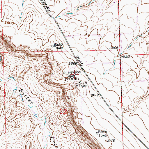 Topographic Map of KCTR-FM (Billings), MT