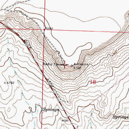 Topographic Map of KBFT-FM (Browning), MT