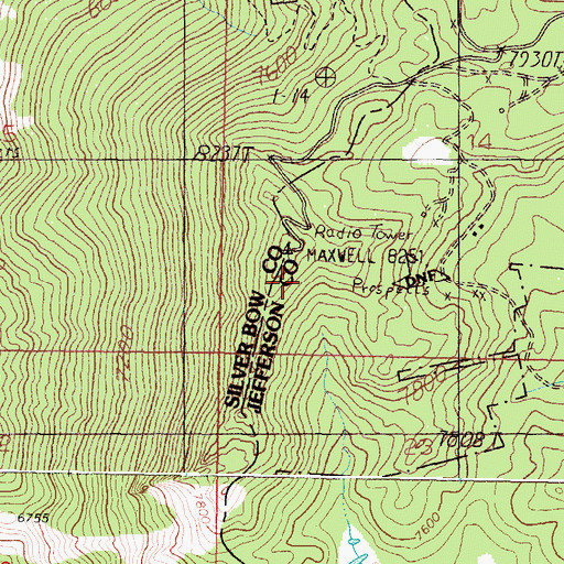 Topographic Map of KOPR-FM (Butte), MT