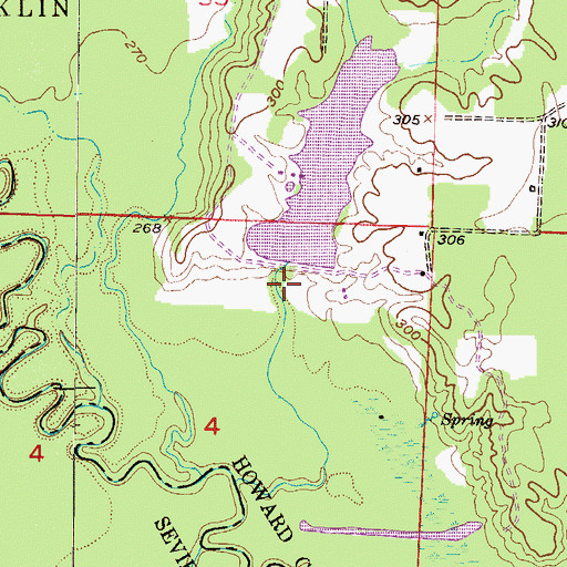 Topographic Map of Scotty Lake Dam, AR