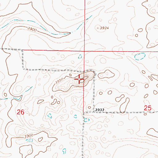 Topographic Map of KCTB-FM (Cut Bank), MT