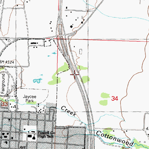 Topographic Map of KDRF-FM (Deer Lodge), MT