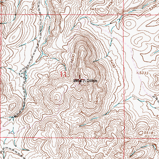 Topographic Map of KDBM-FM (Dillon), MT