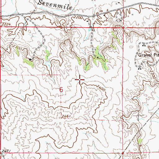 Topographic Map of KDZN-FM (Glendive), MT
