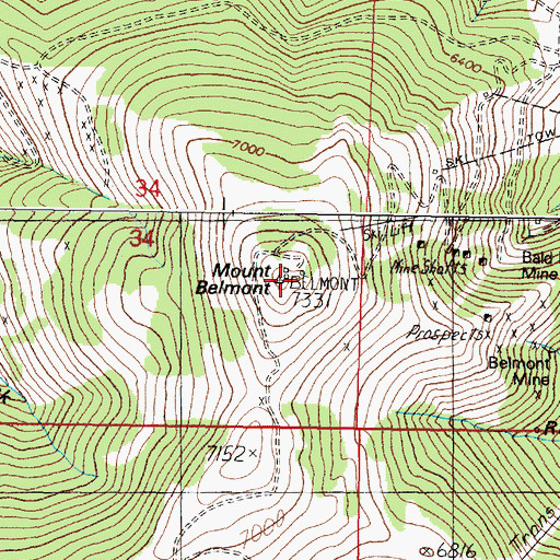 Topographic Map of KMTX-FM (Helena), MT