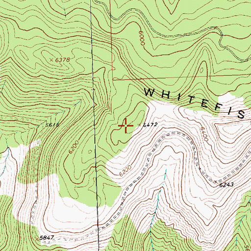 Topographic Map of KBBZ-FM (Kalispell), MT
