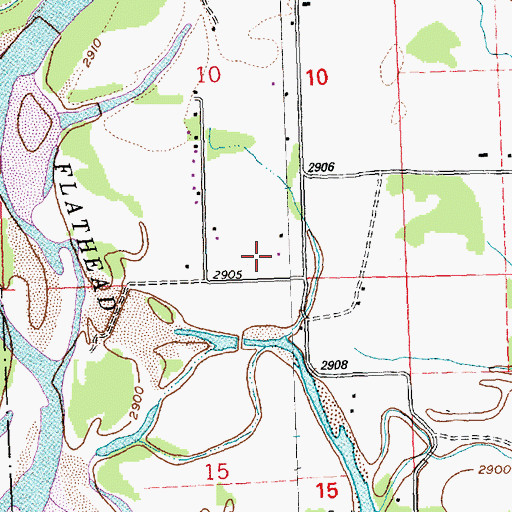 Topographic Map of KOFI-FM (Kalispell), MT