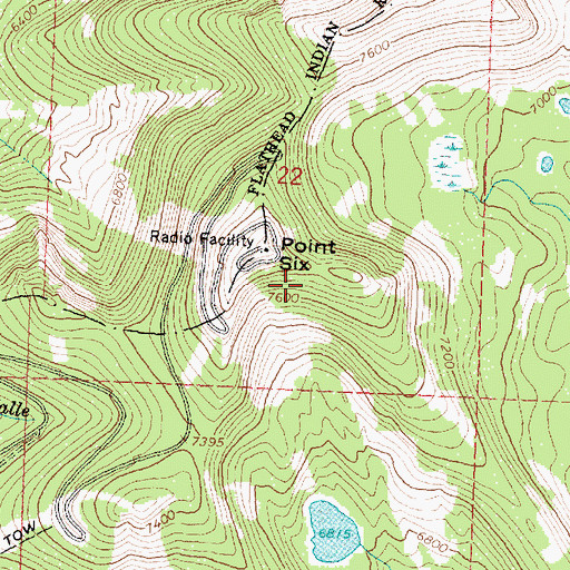 Topographic Map of KDXT-FM (Missoula), MT