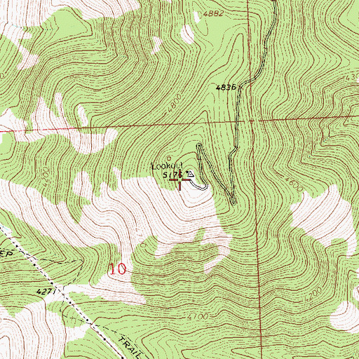Topographic Map of KQRK-FM (Ronan), MT