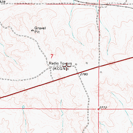 Topographic Map of KCGM-FM (Scobey), MT