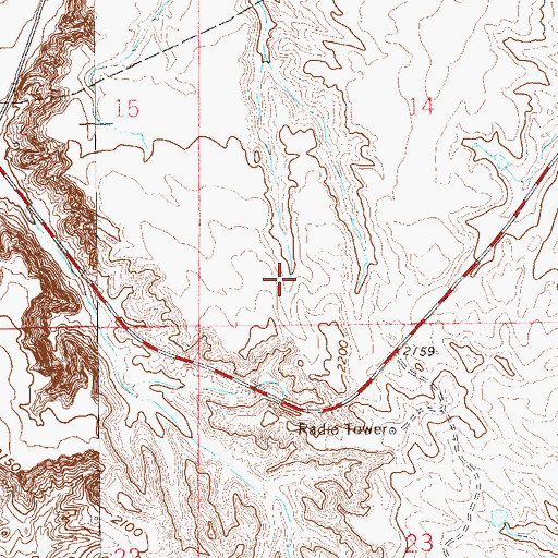 Topographic Map of KSDY-FM (Sidney), MT
