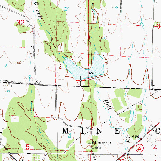 Topographic Map of North Fork Ozan Creek Site Two Dam, AR