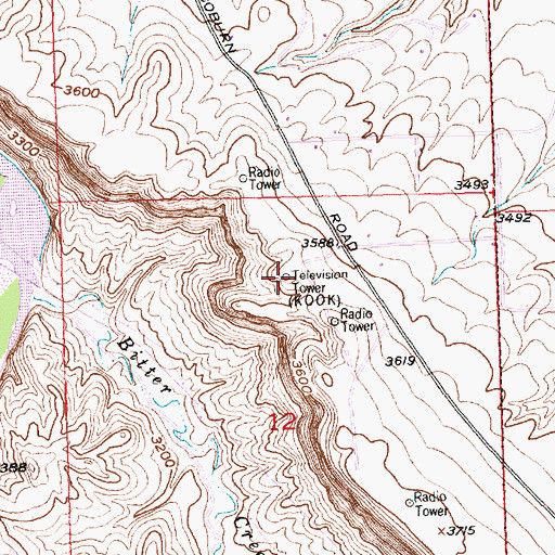 Topographic Map of KTVQ-TV (Billings), MT