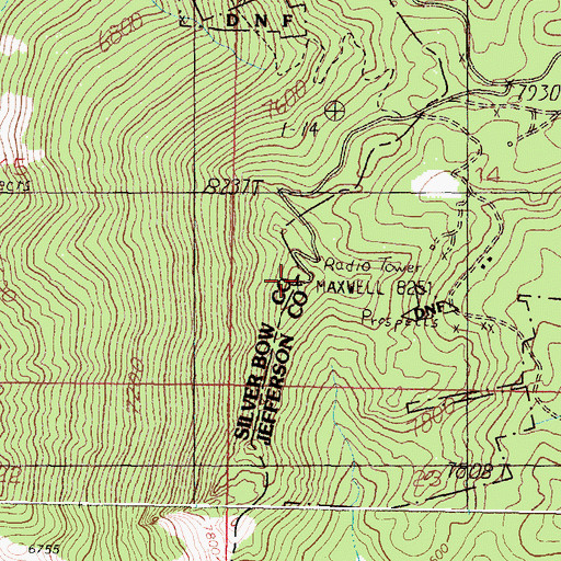 Topographic Map of KXLF-TV (Butte), MT